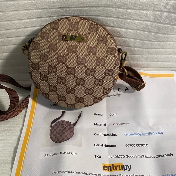 Gucci GG Canvas Round Crossbody W/Certificate of Authenticity - Picture 12 of 14